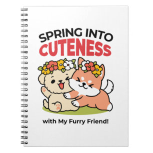 Spring Into Cuteness – Adorable Dog Illustration Notebook