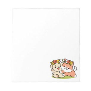 Spring Into Cuteness – Adorable Dog Illustration Notepad