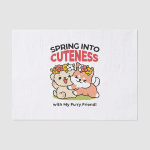 Spring Into Cuteness – Adorable Dog Illustration Tissue Paper