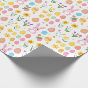 Spring Into Joy! Easter Bunny & Daffodil Wrapping  Paper