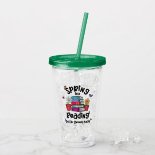 Spring Into Reading Dustin Stevens Books Acrylic Tumbler