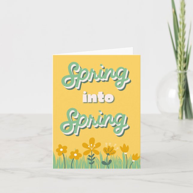 Spring into spring holiday card (Front)
