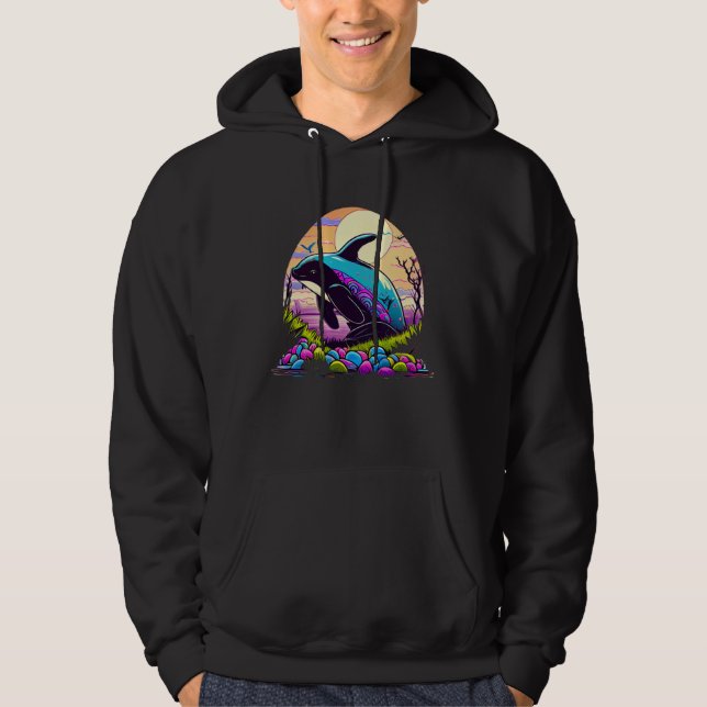Spring into style with this charming Orca Artwork  Hoodie (Front)