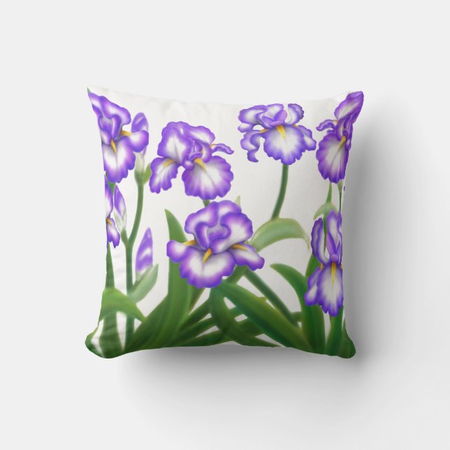 Spring Iris Garden Pillow (Front)