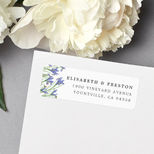 Spring Iris   Watercolor Floral Return Address Label
