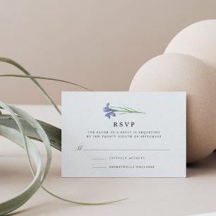 Spring Iris   Watercolor Floral Wedding RSVP Card