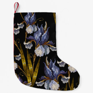 Spring Irises: Embroidery Renaissance Art Small Christmas Stocking