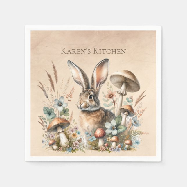 Spring Jack Rabbit Napkin (Front)