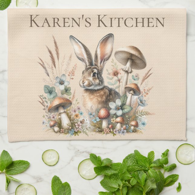 Spring Jack Rabbit Tea Towel (Folded)