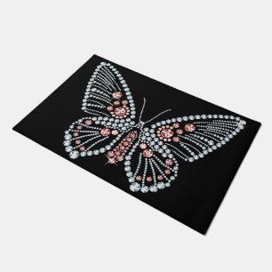 Spring Jeweled Rhinestone Butterfly Doormat