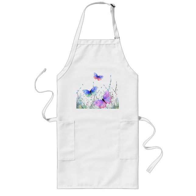 Spring Joy Butterflies Flying in Nature Apron (Front)
