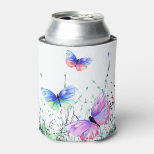 Spring Joy - Colourful Butterflies Flying in Natur Can Cooler