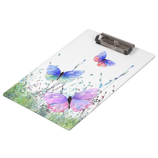 Spring Joy - Colourful Butterflies Flying in Natur Clipboard (Angled)