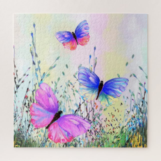 Spring Joy Flying Butterflies Jigsaw Puzzle (Vertical)