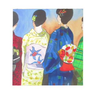Spring kimono Japanese Geisha art Notepad
