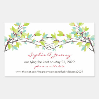 Spring Knotted Love Trees Save The Date Sticker