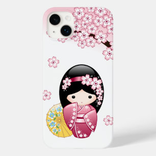 Spring Kokeshi Doll - Cute Japanese Geisha Girl Case-Mate iPhone 14 Plus Case