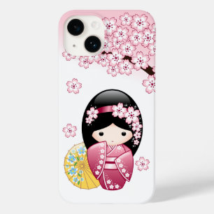 Spring Kokeshi Doll - Cute Japanese Geisha Girl Case-Mate iPhone 14 Case