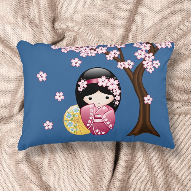 Spring Kokeshi Doll - Cute Japanese Geisha Girl Decorative Cushion (Creator Uploaded)