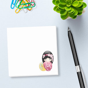 Spring Kokeshi Doll - Cute Japanese Geisha Girl Post-it Notes