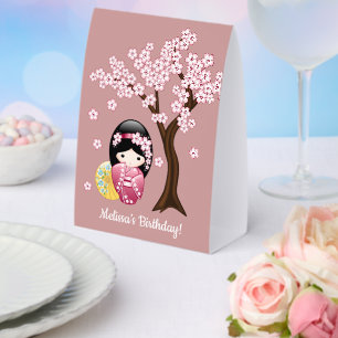 Spring Kokeshi Doll Cute Japanese Geisha Pink