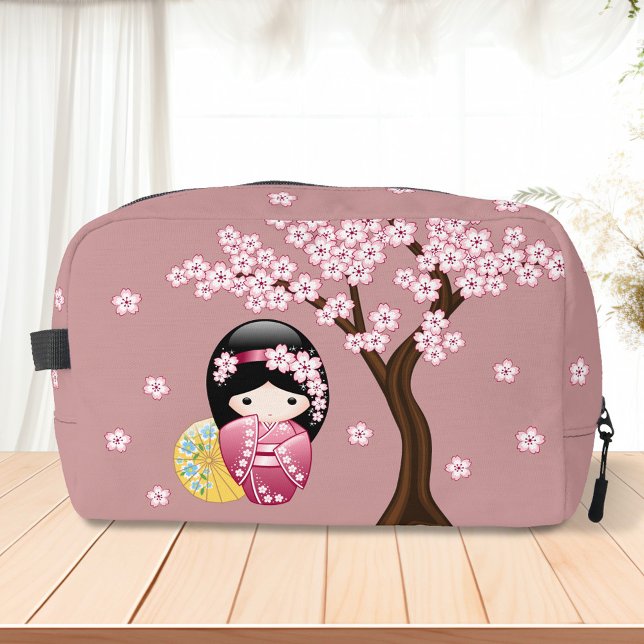 Spring Kokeshi Doll - Cute Japanese Geisha Pink Dopp Kit (Creator Uploaded)