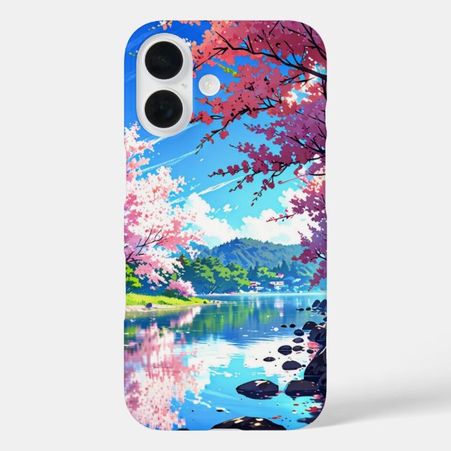 Spring Lake Reflections – Anime Landscape Case-Mate iPhone Case (Back)