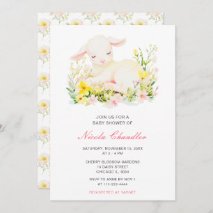 Spring Lamb Baby Shower Invitation