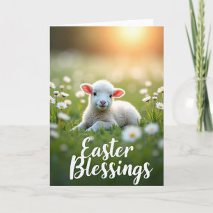 Spring Lamb Easter Blessings Card