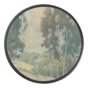 Spring Landscape (1911)  Serene Watercolor Scenery Hockey Puck