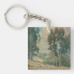 Spring Landscape (1911)  Serene Watercolor Scenery Key Ring