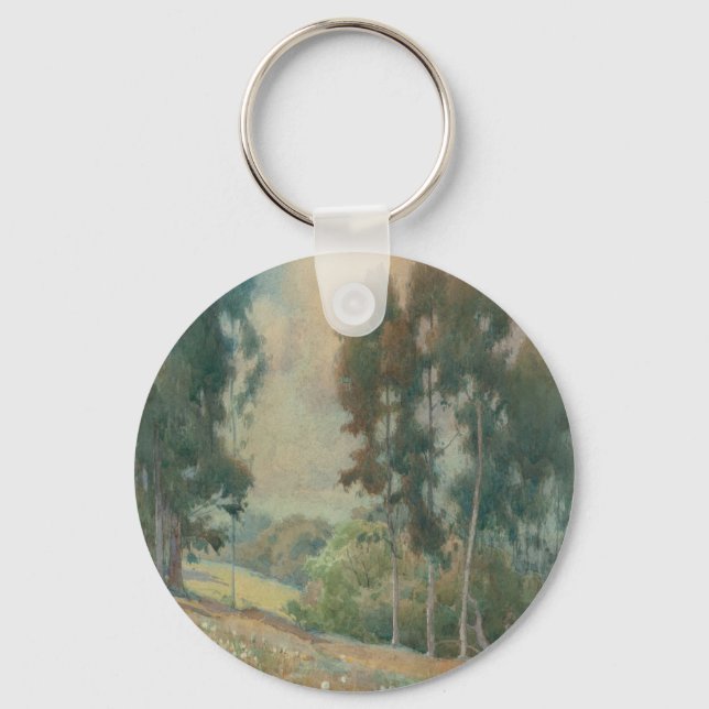 Spring Landscape (1911)  Serene Watercolor Scenery Key Ring (Front)
