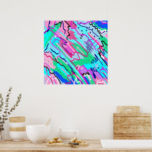 Spring Landscape Abstract Art Poster