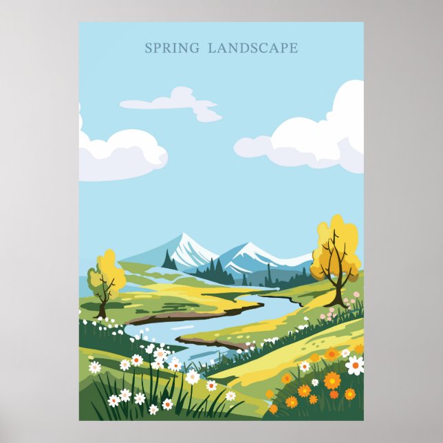 Spring landscape background poster (Front)