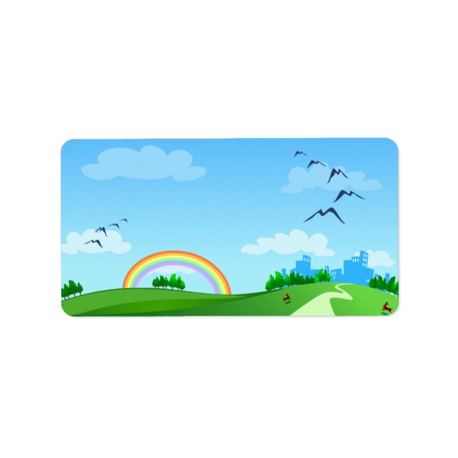 Spring landscape, labels (Front)