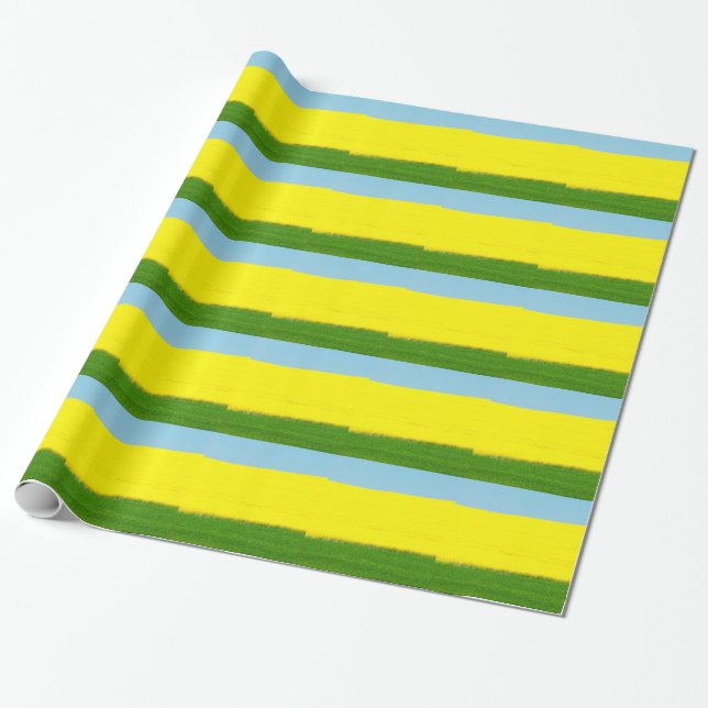 Spring Landscape Meadow Wrapping Paper (Unrolled)