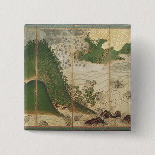 Spring Landscape with Sun 15 Cm Square Badge