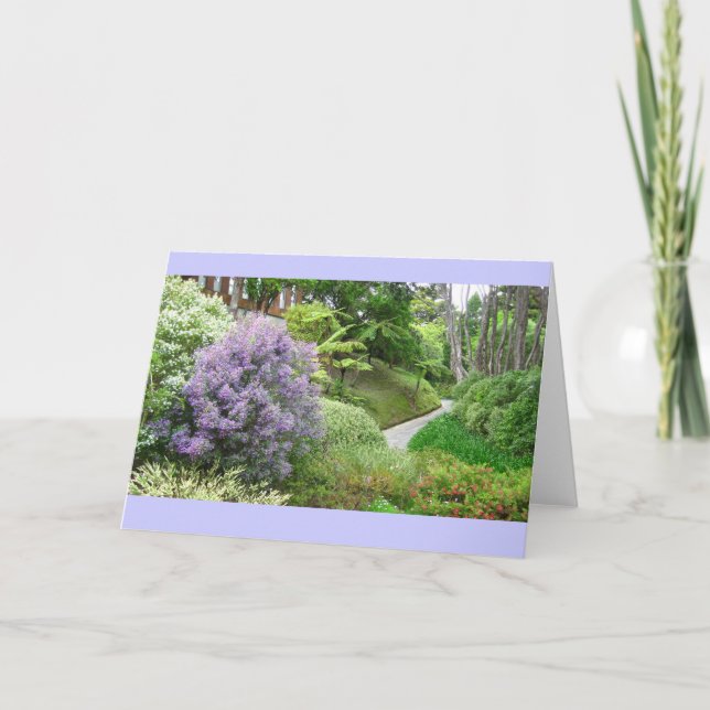 Spring Lavender Path Greeting Card (Front)