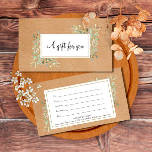 Spring Leaves Rustic Kraft Gift Certificate