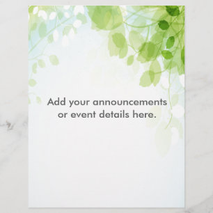 Spring Leaves Watercolor Custom Flyer