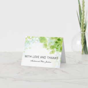 Spring Leaves Watercolor Thank You Card