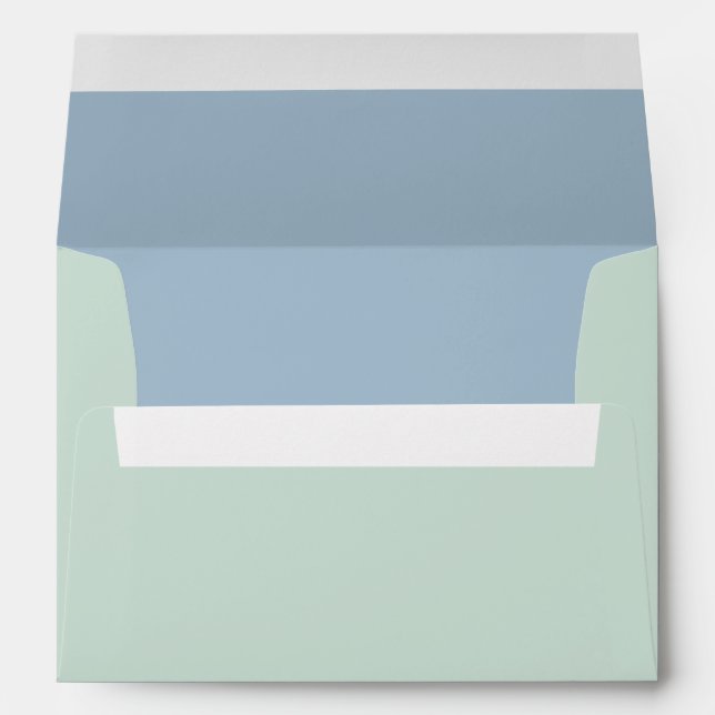 Spring Light Green with Light Blue 5x7 Coloured Envelope (Back (Bottom))