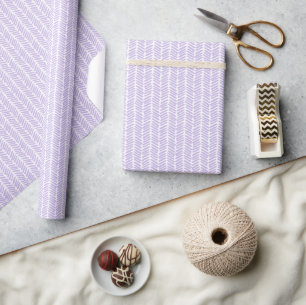 Spring Light Violet Purple White Zigzag Stripes Wrapping Paper