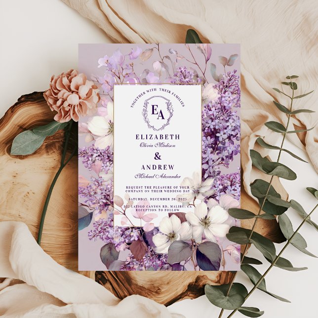 Spring Lilac Bloom Romantic Floral Celebration Invitation (Creator Uploaded)