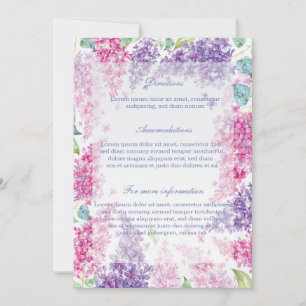 Spring Lilac Flower Blossom-Floral Wedding Invitation