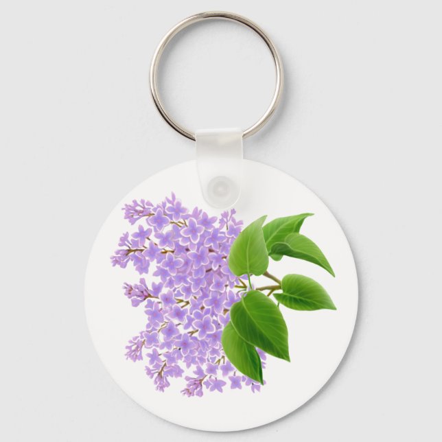 Spring Lilac Flowers Keychain (Front)