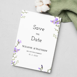 Spring lilac green wildflower garden Save the Date Invitation