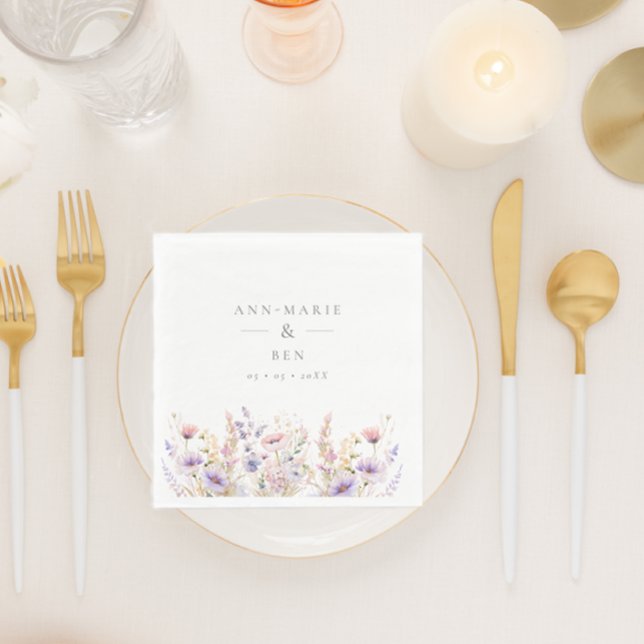 Spring Lilac Wildflowers Wedding Napkin (Creator Uploaded)