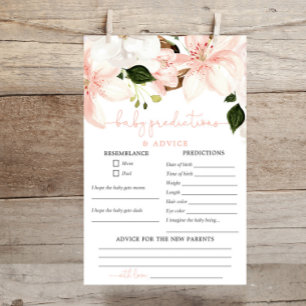 Spring lilies pink Baby predictions advice card