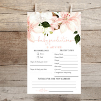 Spring lilies pink Baby predictions advice card